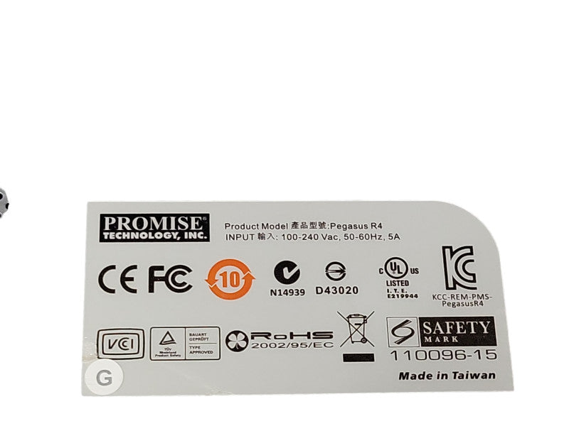 Promise Technology Pegasus R4 4-Bay Hard Drive Enclosure (no HDDs), SEE _