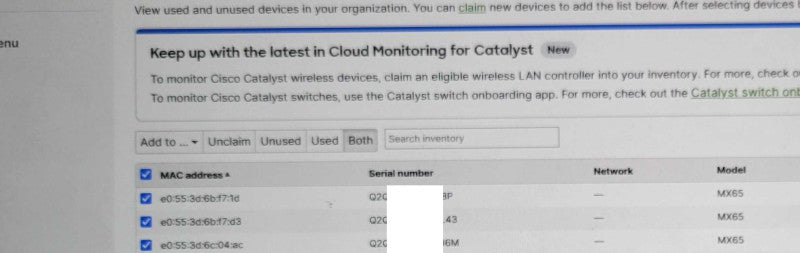 Cisco Meraki MX65-HW Cloud Managed Security Appliance - UNCLAIMED, SEE Q_