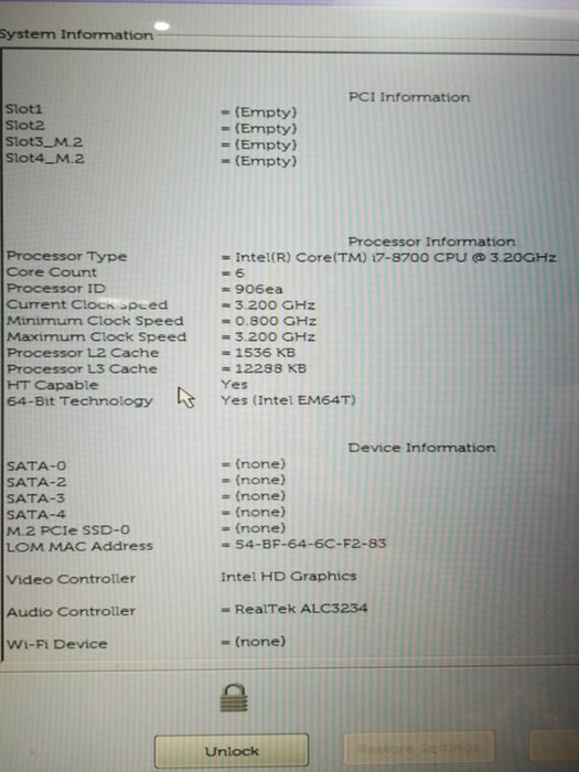 DELL OPTIPLEX 7060 SFF Desktop i7-8700@3.2GHz 8GB RAM