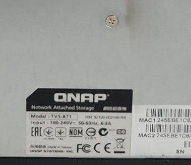 QNAP TVS-871 8-Bay Network attached storage with 6x 4TB HDDs _