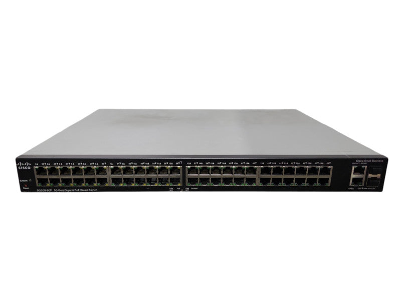 Cisco SG200-50P, 50-Port Gigabit PoE Smart Network Switch, 2x SFP