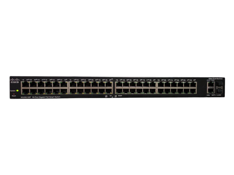 Cisco SG200-50P, 50-Port Gigabit PoE Smart Network Switch, 2x SFP