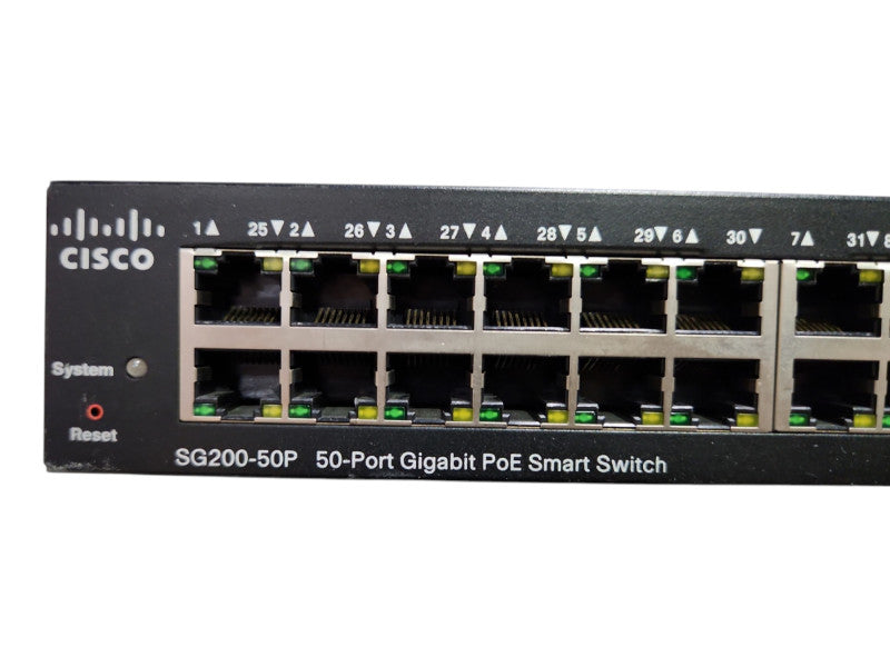 Cisco SG200-50P, 50-Port Gigabit PoE Smart Network Switch, 2x SFP
