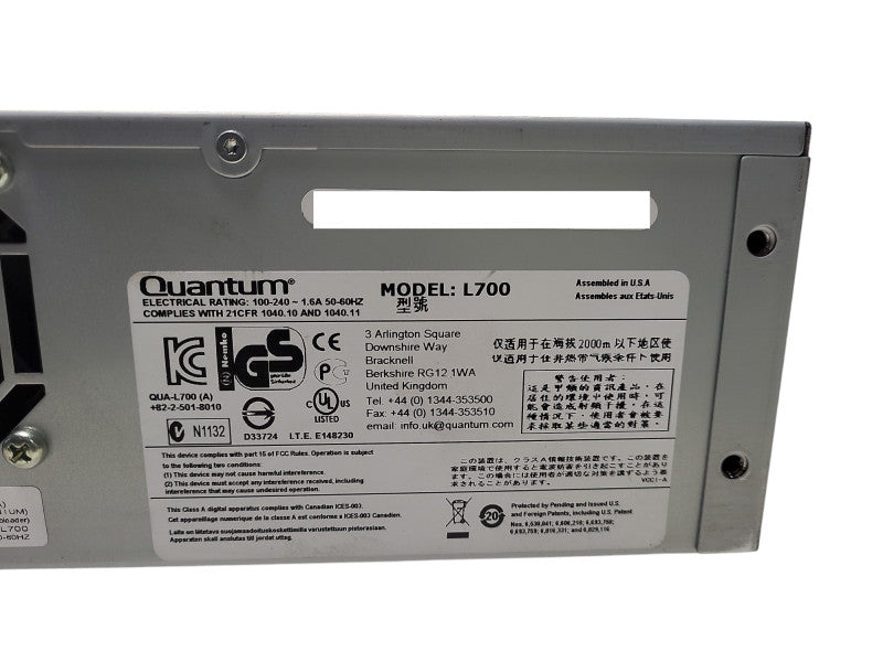Quantum SuperLoader 3 L700 SAS LTO-5HH Tape Autoloader $