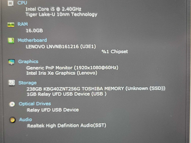 Lenovo ThinkBook 15 G2 ITL| i5-1135G7|16GB DDR4| 256GB SSD  β Lap200