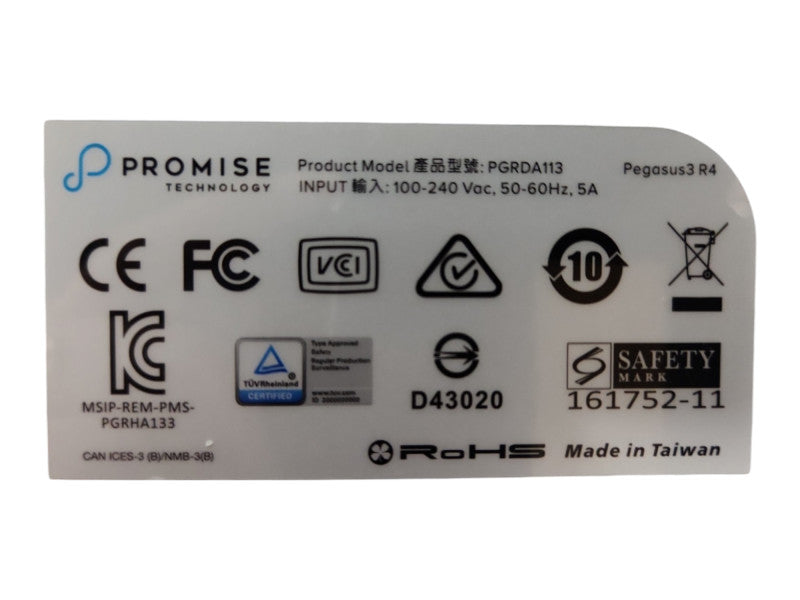 Promise Technology Pegasus 3 R4 Thunderbolt 3 PGRDA113, No HDD & Caddies READ