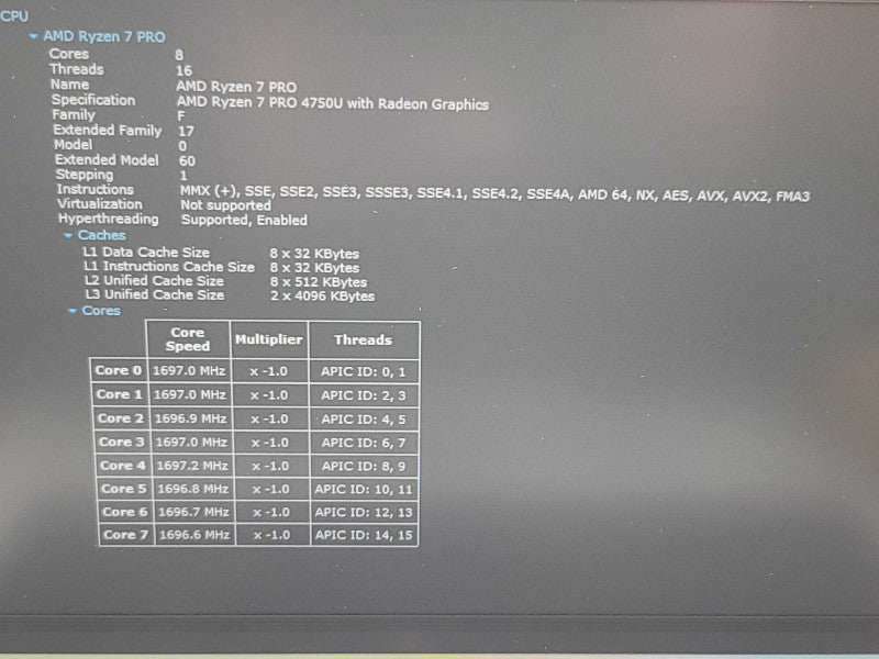 Lenovo ThinkPad P14s| Ryzen 7 4750U| 16GB DDR4| 256GB SSD β Lap200
