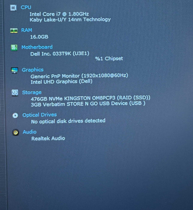 Dell Latitude 5410 Intel Core i7-10610U@2.3GHz 16GB RAM 512GB SSD READ!  Lap200