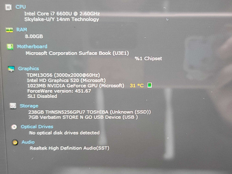 Microsoft Surface Book | i7-6600| 8GB DDR3| 256GB SSD READ  β BudLap