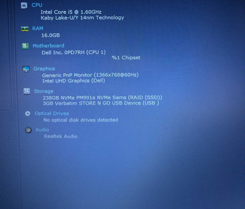 Dell Latitude 3410 Intel Core i5-10210U@1.6GHz 16GB RAM 256GB SSD Q Lap200