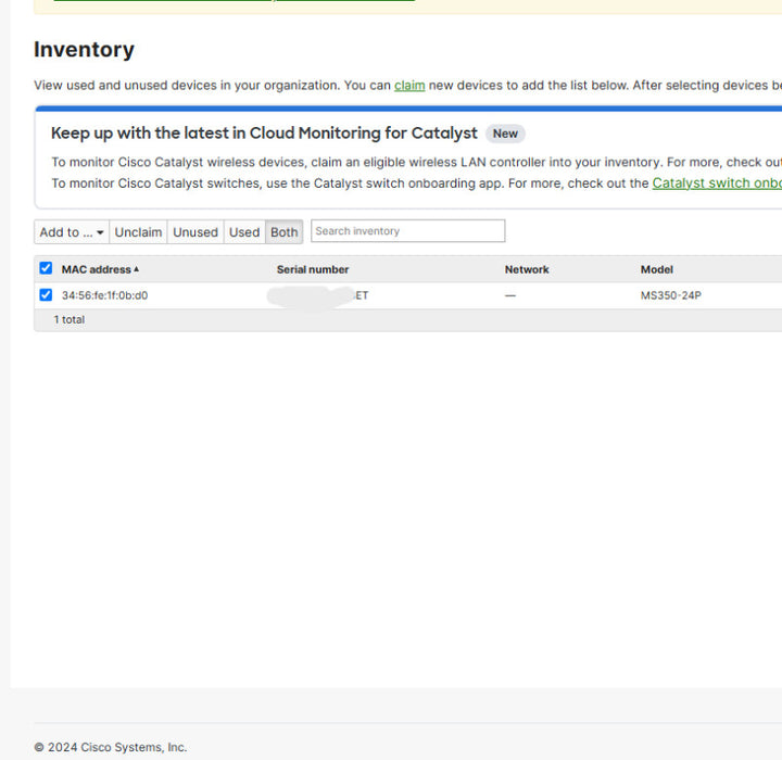 New Open Box Cisco Meraki MS350-24P | 24-Port GbE PoE, 4x SFP+ Switch UNCLAIMED