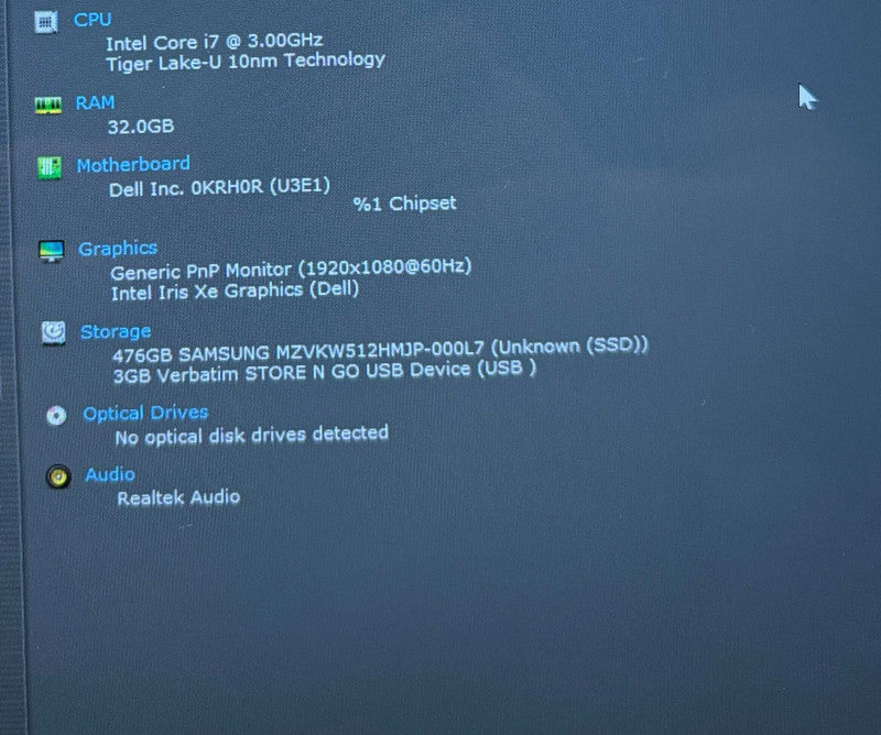 Dell Latitude 5320 TOUCH i7-1185G7@3GHz 32GB RAM 512GB SSD READ  Lap200