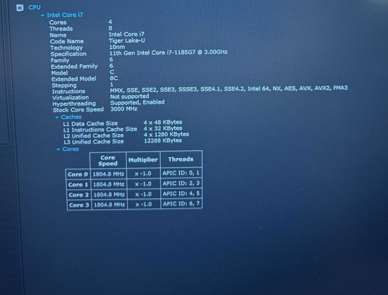 Dell Latitude 5520 Intel Core i7-1185G7@3GHz 16GB RAM 512GB SSD  Lap200