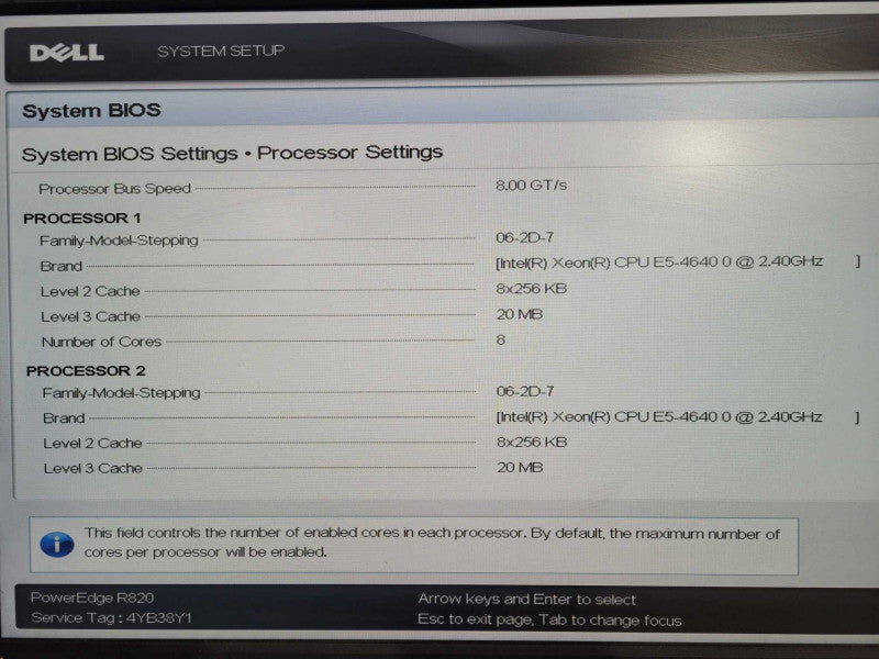 Dell PE R820 2U 16X 2.5", 4x Xeon E5-4640 2.4GHz, 512GB RAM  2x PSU H710 !
