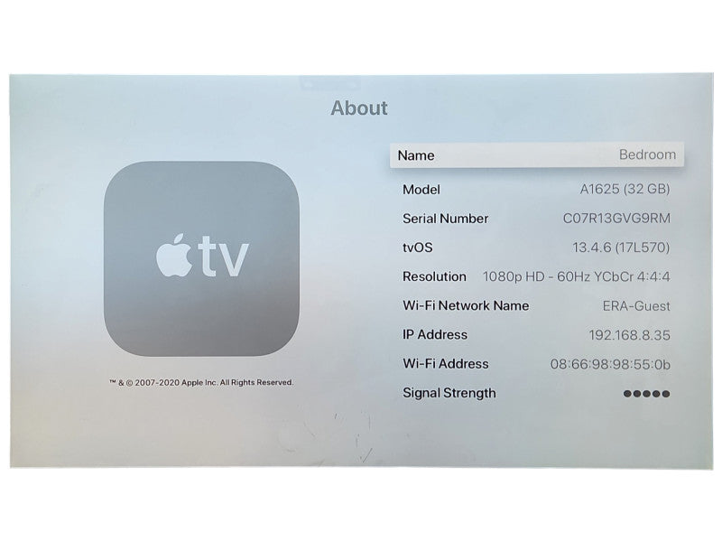 Apple TV (4th Generation) HD Media Streamer A1625, 32GB