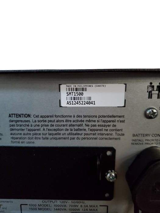 APC Smart-UPS 1500 SMT1500 | 8-Port Uninterruptable Power Supply | No Battery Q
