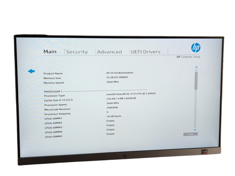 HP Z4 G4 Workstation Computer Intel Xeon W-2123 @ 3.60Ghz 32GB RAM 256GB NVMe  -