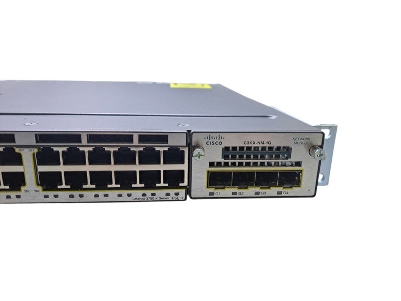 Cisco WS-C3750X-48P-S | 48-Port Gigabit PoE+ Switch | C3KX-NM-1G, 1x 715W AC