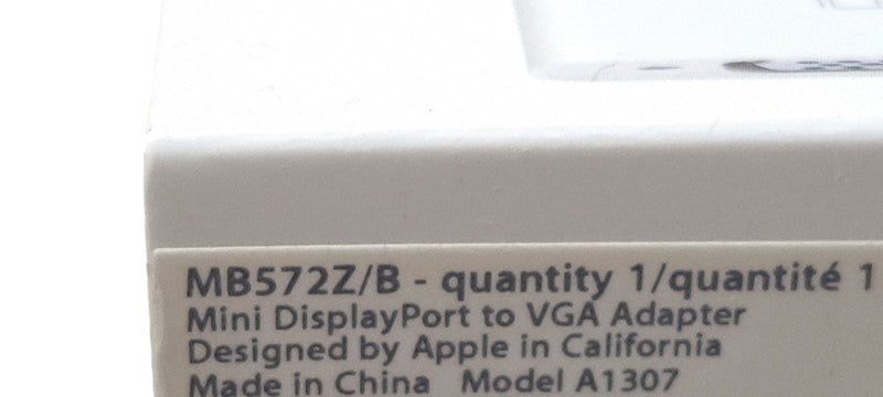 Original Genuine Apple Mini DisplayPort VGA Adapter A1307 Q