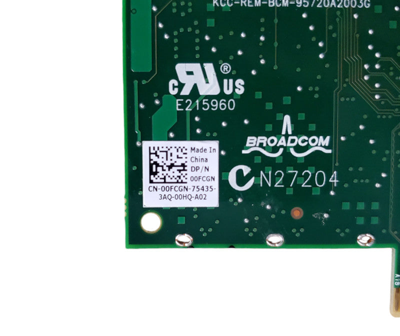 Dell Broadcom N27204 Dual Port Ethernet Card High Profile Dell | 00FCGN