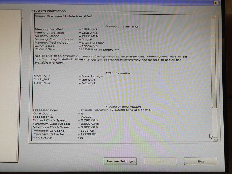 Dell OptiPlex 7080 Micro Intel i5 - 10500 CPU @ 3.10GHz 16GB DDR4 Ram
