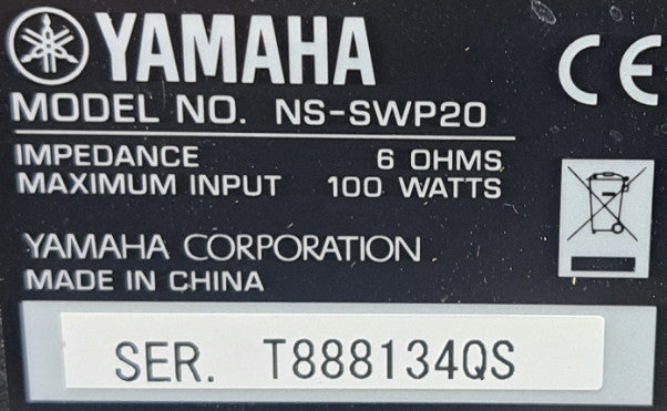 Yamaha Sound Set: 1xSubwoofer Speaker NS-SW20 & 2x NS-B20 , 1x NS-C20 Side & Center Speakers