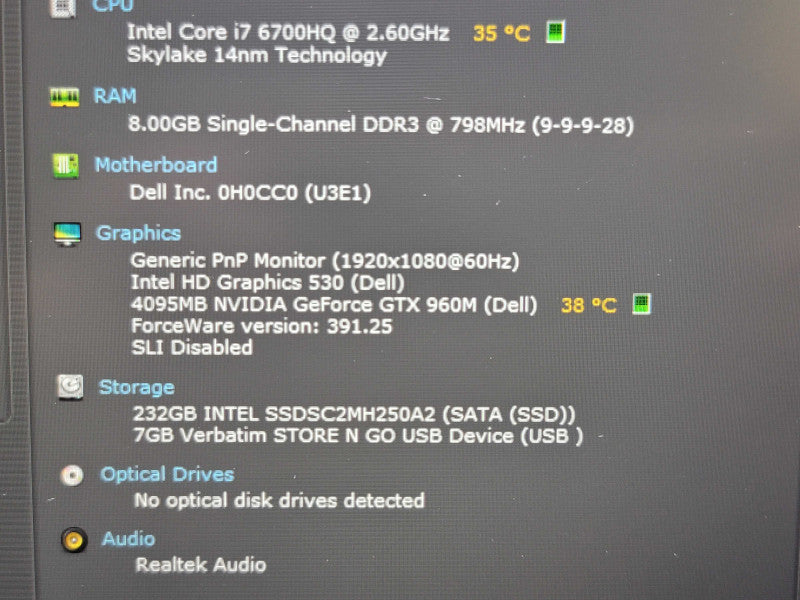 Dell Inspiron 15 7559| i7-6700HQ| 8GB DDR3L| GTX 960M| 240GB SSD READ β BudLap