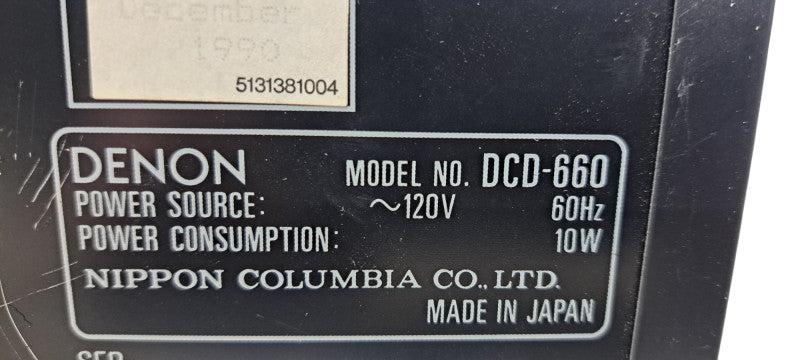 Vintage Denon DCD-660 CD Compact Disc Player
