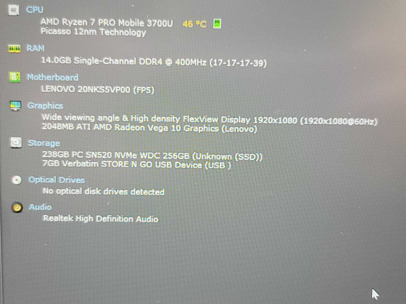 Lenovo ThinkPad T495| Ryzen 7 3700U| 16GB DDR4| 256GB SSD READ  β Lap200