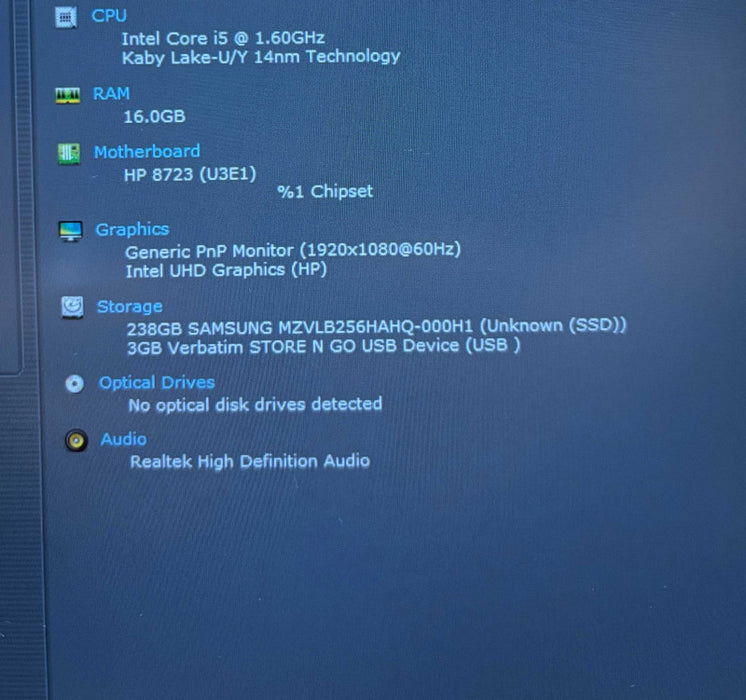 HP EliteBook 840 G7 Intel Core i5-10210U@1.6GHz 16GB DDR4 RAM 256GB NVMe SSD  Lap200