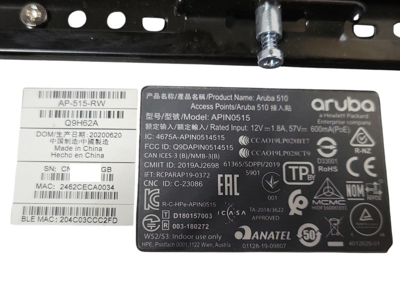 ARUBA 510 AP-515-RW APIN0515 Wireless Access Point Q_