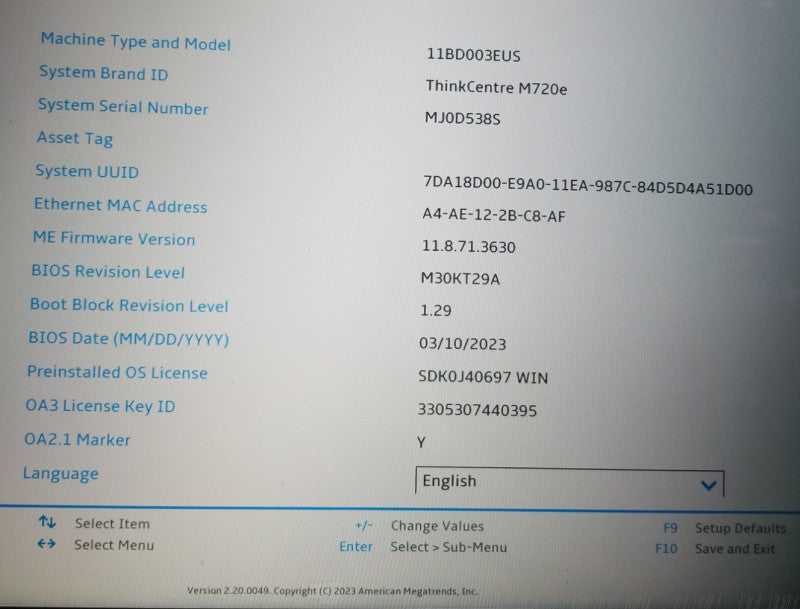 Lenovo ThinkCentre M720e SFF Intel i5-9400 2.90GHz 8GB RAM NO-HDD/SSD