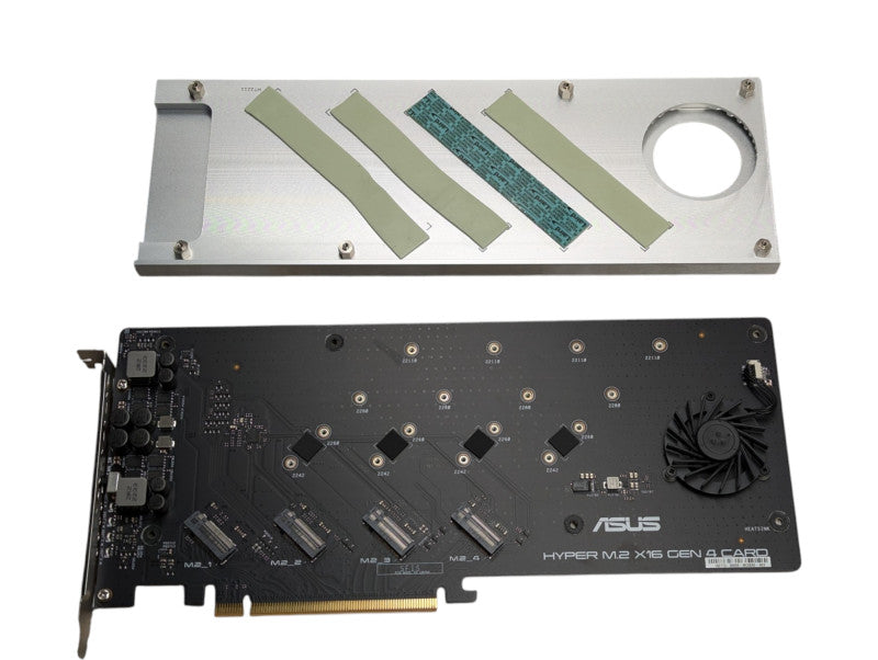 ASUS Hyper M.2 X16 Gen 4 Card 4x M.2 NVMe Drive Support  -