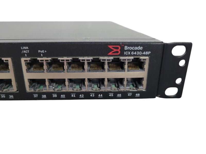 Brocade ICX 6430-48P ICX6430-48P 48x 1GbE RJ45 PoE + 4x 1GbE SFP Port 1U Swit !