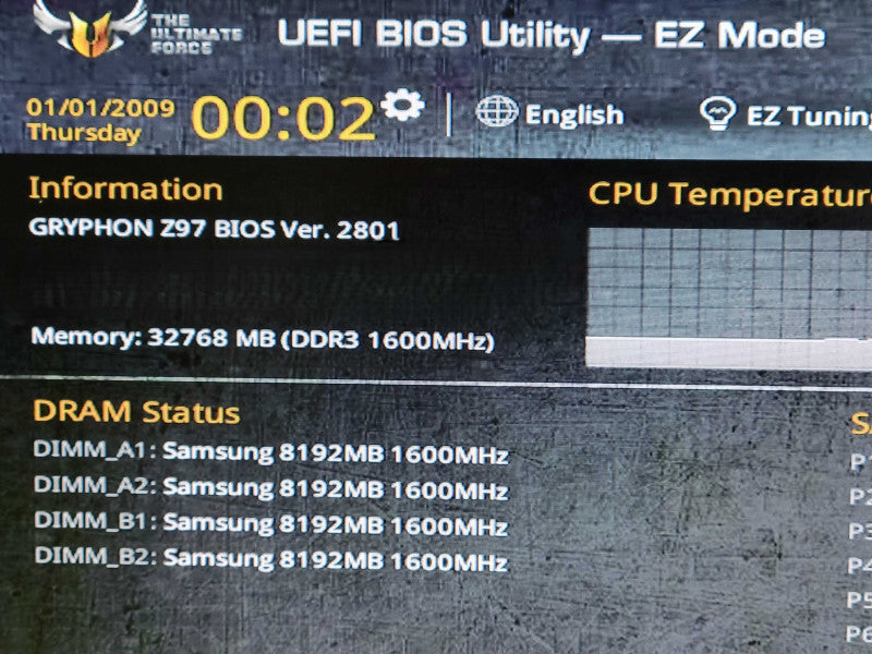 Asus Gryphon Z97 | 32GB RAM  | IO Plate Q%