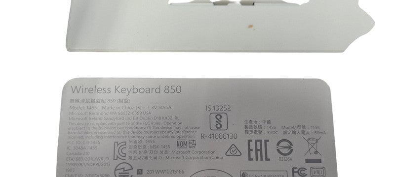 Microsoft 850 Wireless Desktop Keyboard Q