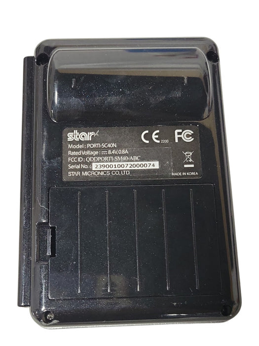 Star PORTI-SC40N Bluetooth Receipt printer w/ Power adapter _