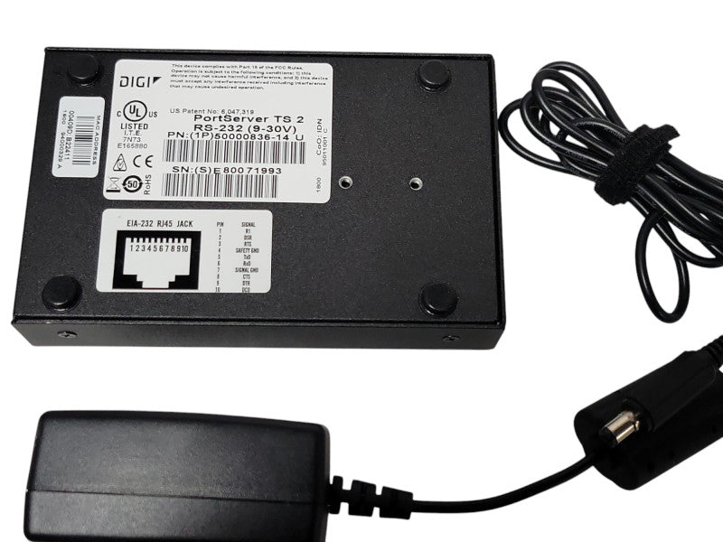 DIGI PortServer TS 2 RS-232 9-30V 50000836-14 with AC power supply, SEE _