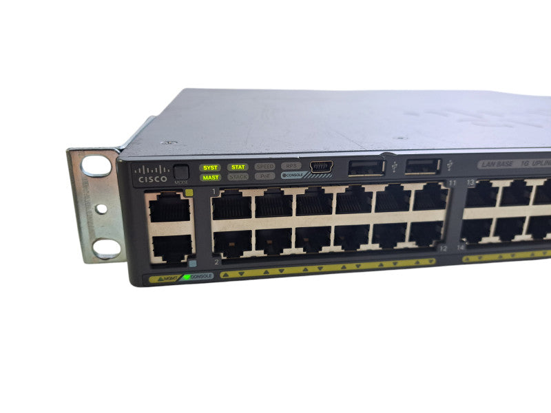 Cisco WS-C2960X-48LPS-L V01 | 48-Port Gigabit PoE+ 370W Switch | 4x SFP