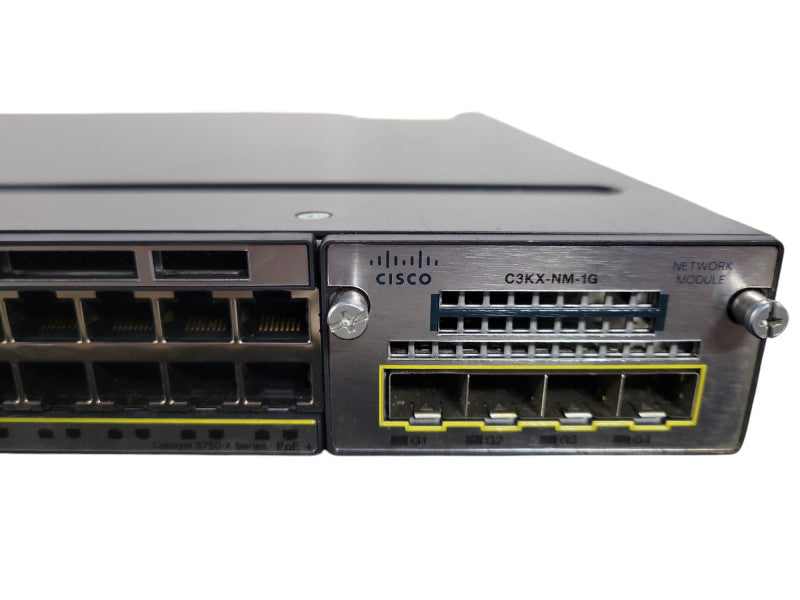 CISCO Ws-C3750x-24P-E 24 Ports POE+ Network Switch With C3KX-NM-1G !