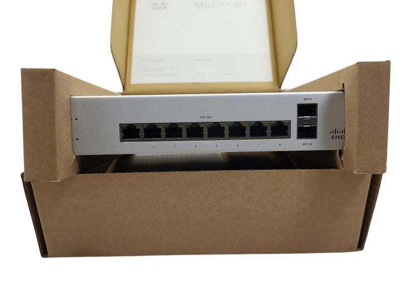 New Cisco Meraki MS220-8P, 8-Port Gigabit PoE Network Switch Q$