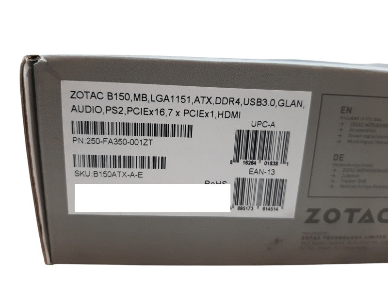Open Box ZOTAC B150 Mining Motherboard, LGA1151 ATX, DDR4, PCIEX16