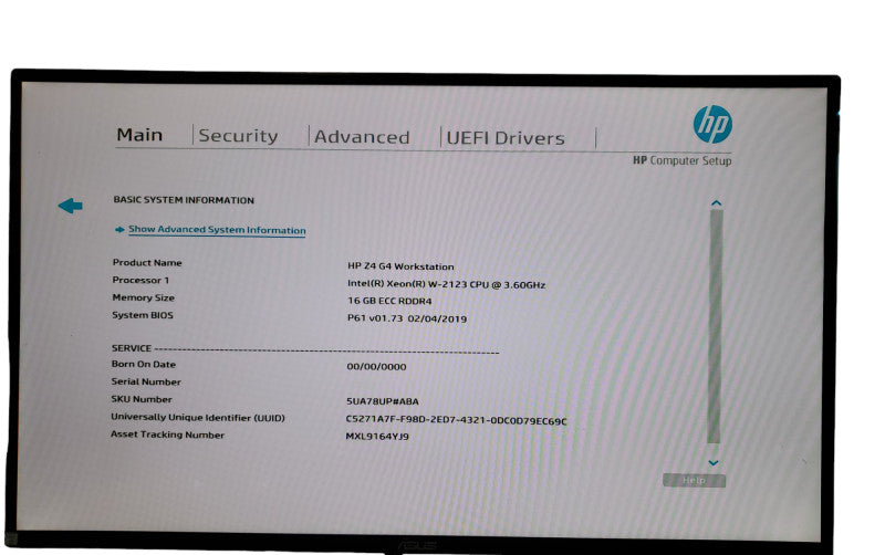 HP Z4 G4 Workstation | Xeon W-2123 @ 3.6Ghz  | 16GB DDR4 | NO HDD
