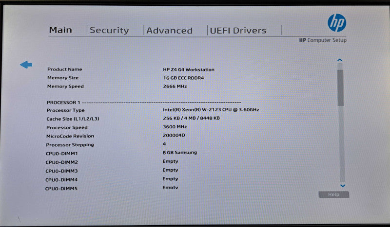 HP Z4 G4 Workstation| Xeon W-2123 @3.6GHz, 16GB DDR4, Quadro P620, 256GB NVMe