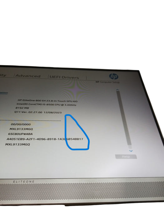 HP EliteOne 800 G4 AiO 23.8'' Intel i5-8500@3.0GHz 8GB DDR4 No-HDD/Stand