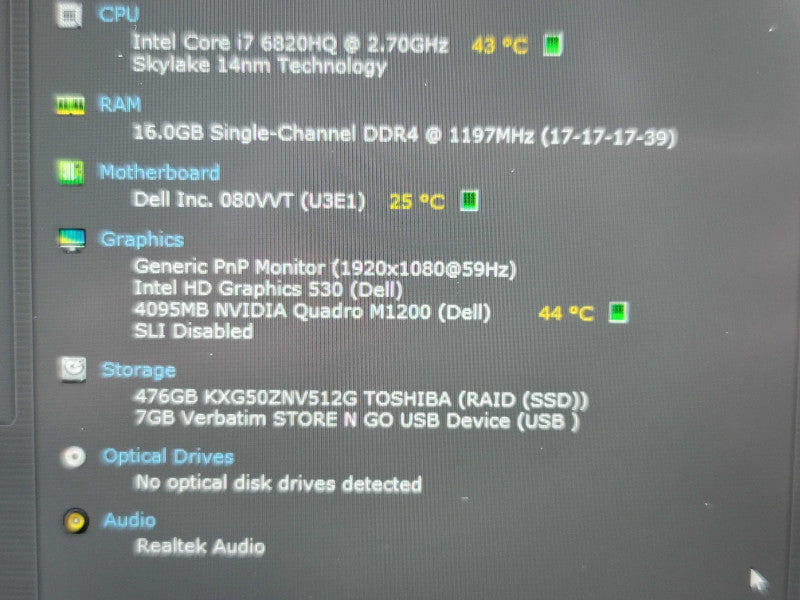 Dell Precision 5520| i7-6820HQ| 16GB DDR4| Quadro M1200| 512GB SSD  β Lap200