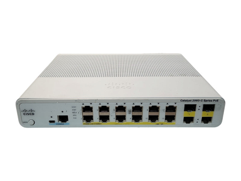 Cisco Catalyst 2960-C WS-C2960C-12PC-L Silent 12 port PoE Switch