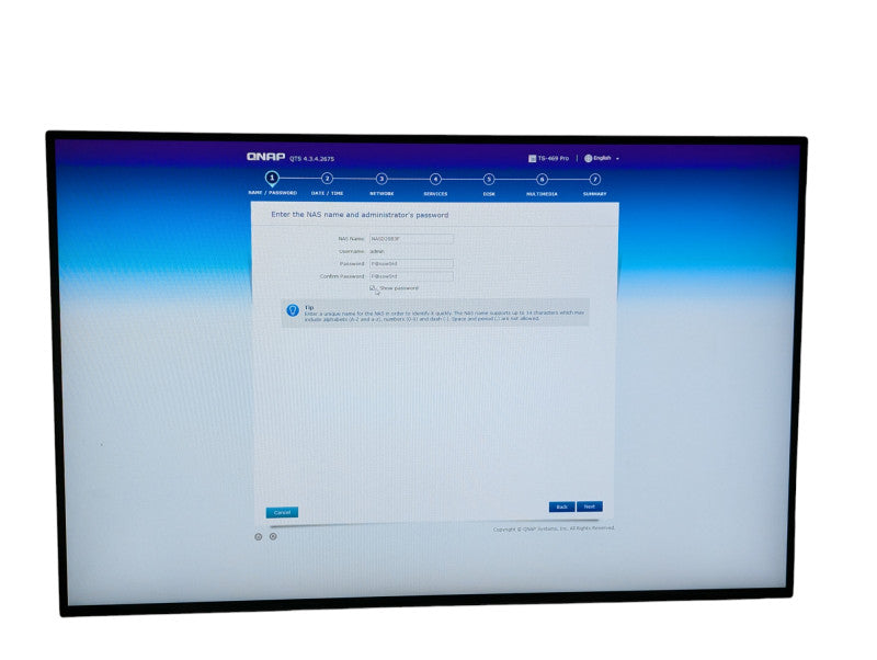 QNAP TS-469 Pro 4 Bay NAS Network Attached Storage with 2x 4TB HDD -