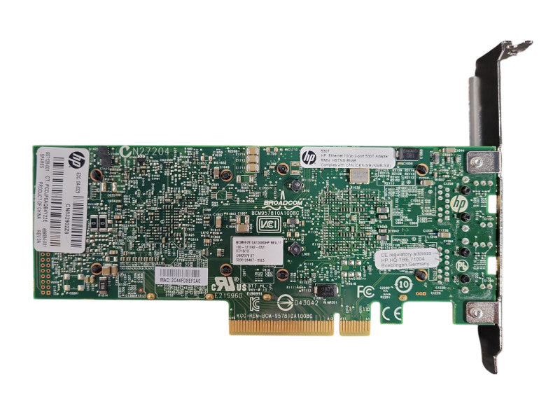 HP 530T DUAL PORT 10GB PCI-E 2.0 ETHERNET ADAPTER CARD 657128-001 !