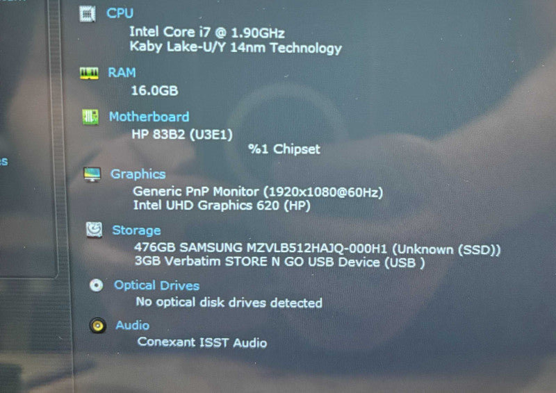 HP EliteBook 840 G5 TOUCH i7-8650U@1.9GHz 16GB RAM 512GB SSD  Lap200